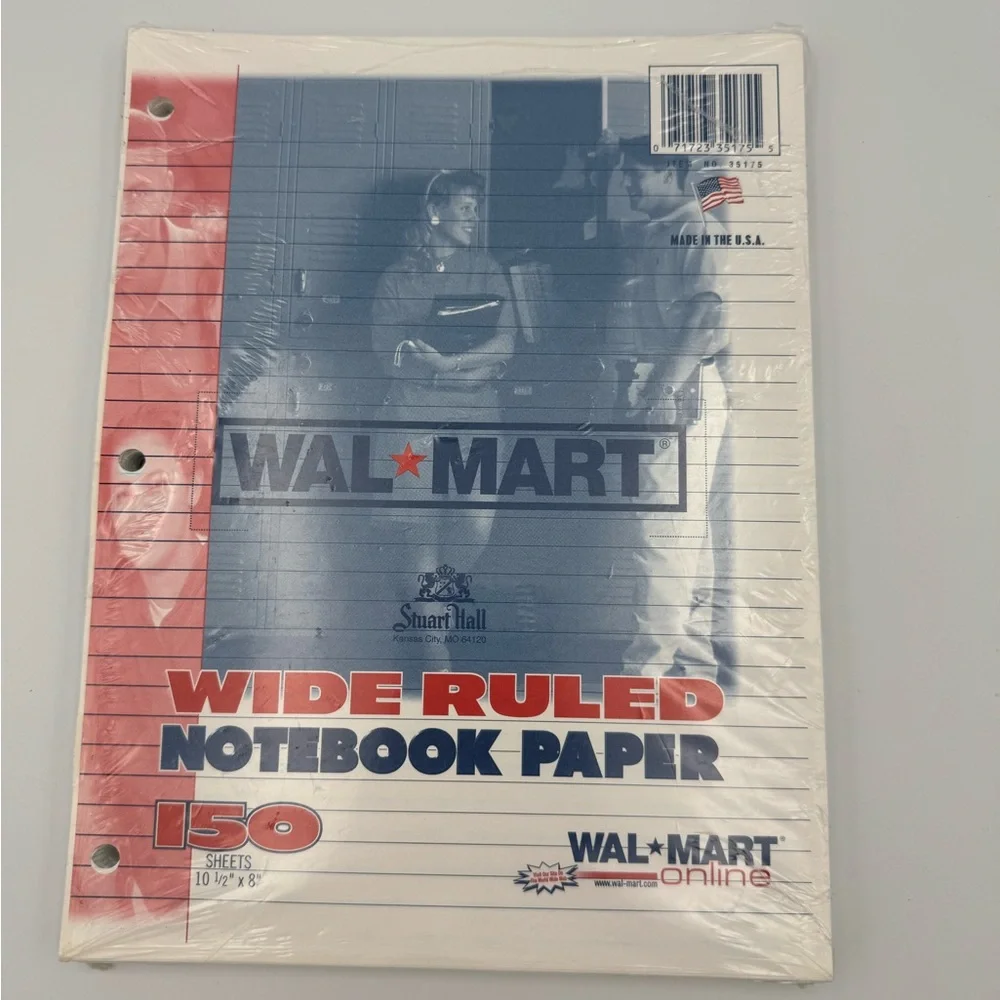 Vintage Nostalgic Walmart 90s Notebook Paper College Ruled 150 Sheets SEALED